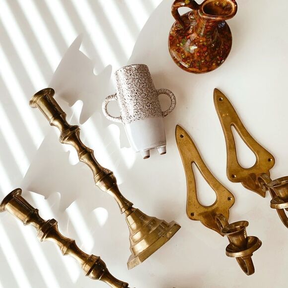 Crate & Barrel Mini Textured White Vase Double Handle Pottery Decor Small - Picture 1 of 9